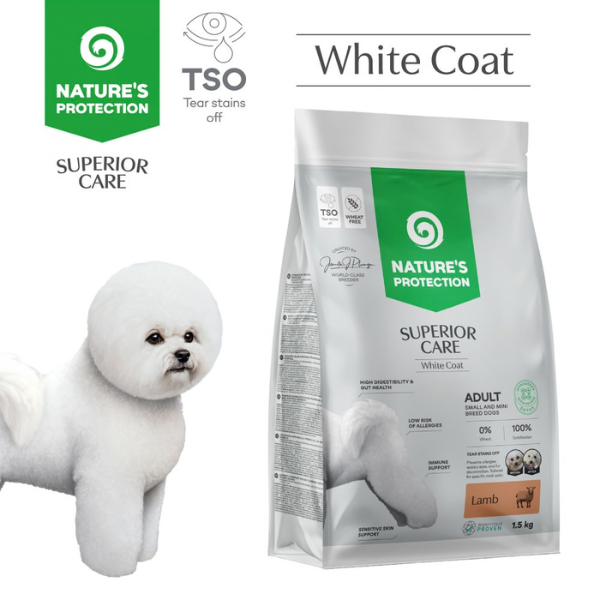 Nature’s Protection Superior Care Adult Small e Mini White Dogs Gluten Free Agnello