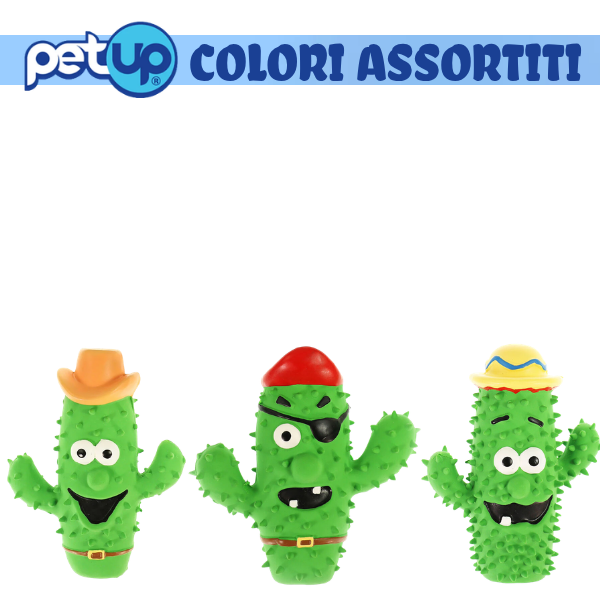PetUp Joy gioco per cani con squeaker Cactus con punte per denti e gengive