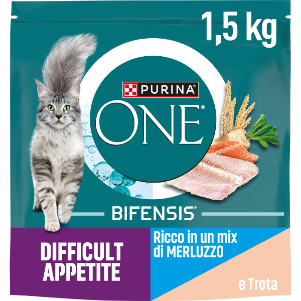Purina One Cat Adult Appetito Difficile ricco di Merluzzo e Trota