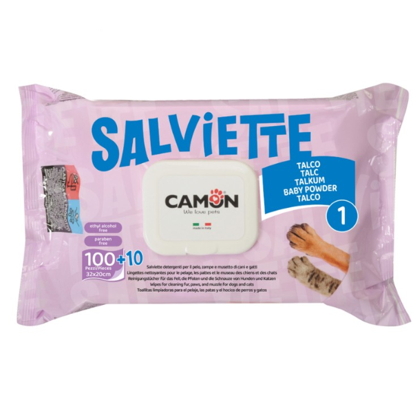 Salviette Detergenti per cani e gatti Maxi Formato da 110 pezzi Camon