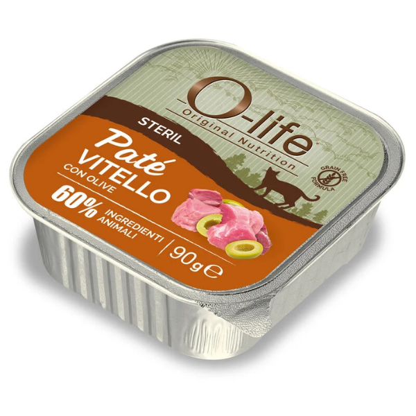 O-life Cat Sterilised Grain Free Patè +60% ingredienti animali 90 gr