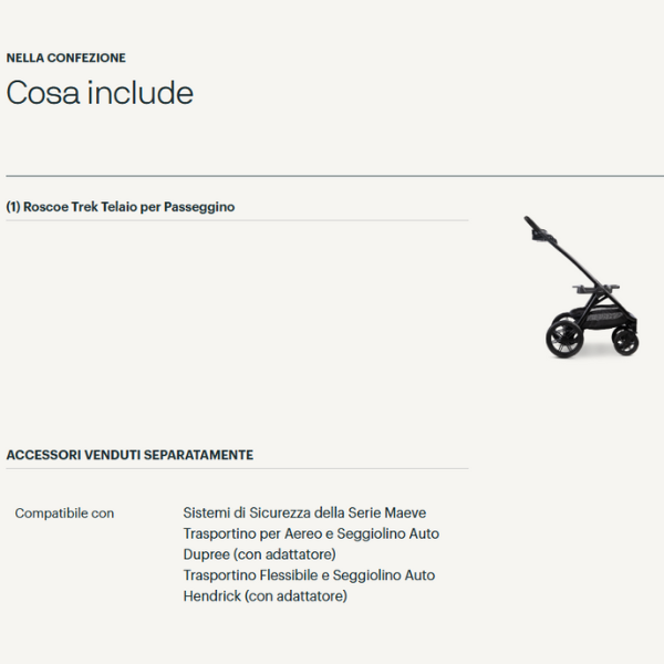 telaio per passeggino roscoe trek compatibile con seggiolini tavo immagine5