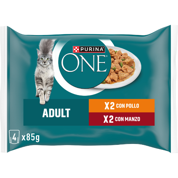 Purina One Cat Adult filettini in salsa multipack 4x85 gr