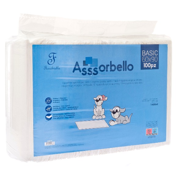 Tappetini Igienici Assorbello Basic Ferribiella - 60x90 cm - 100 pezzi