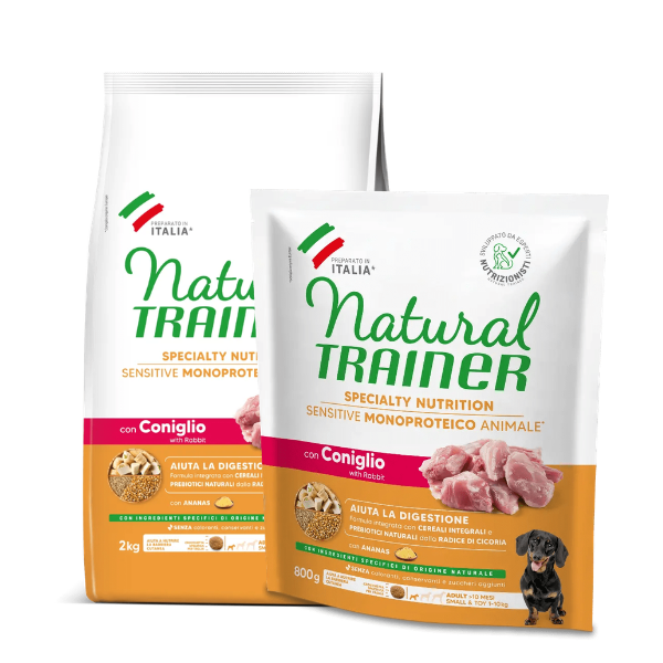Natural Trainer Speciality Nutrition Sensitive Monoproteico Small&Toy Adult con Coniglio e cereali integrali