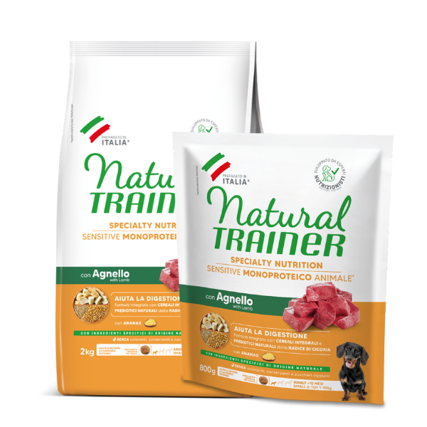 Natural Trainer Speciality Nutrition Sensitive Monoproteico Small&Toy Adult con Agnello e cereali integrali