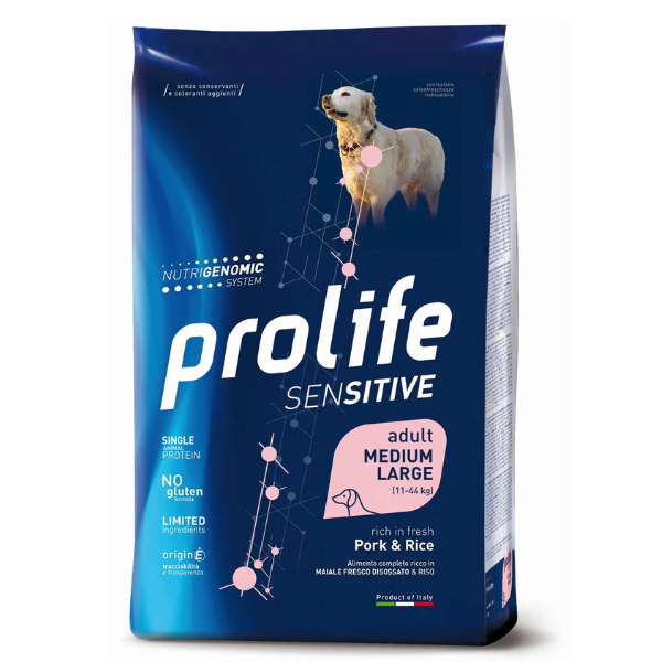 Prolife Sensitive Cane Adult Medium/Large Maiale e Riso