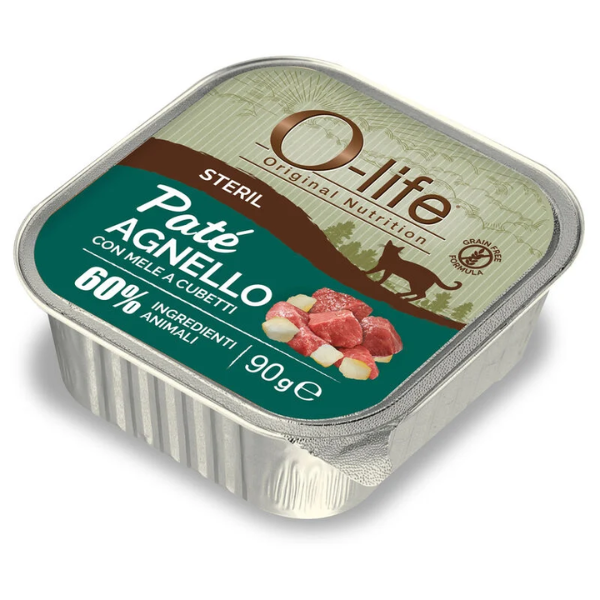 O-life Cat Sterilised Grain Free Patè +60% ingredienti animali 90 gr