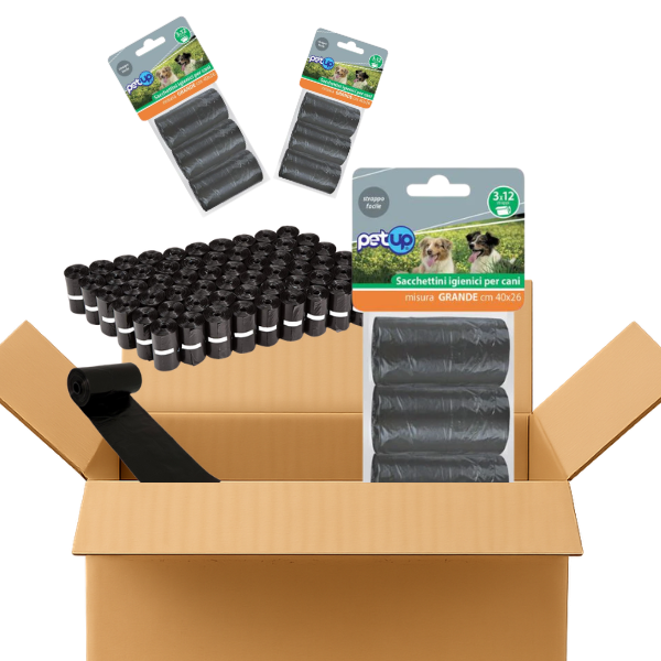 Bundle convenienza: x640 bustine Sacchetti igienici per cani Bauzaar Basic