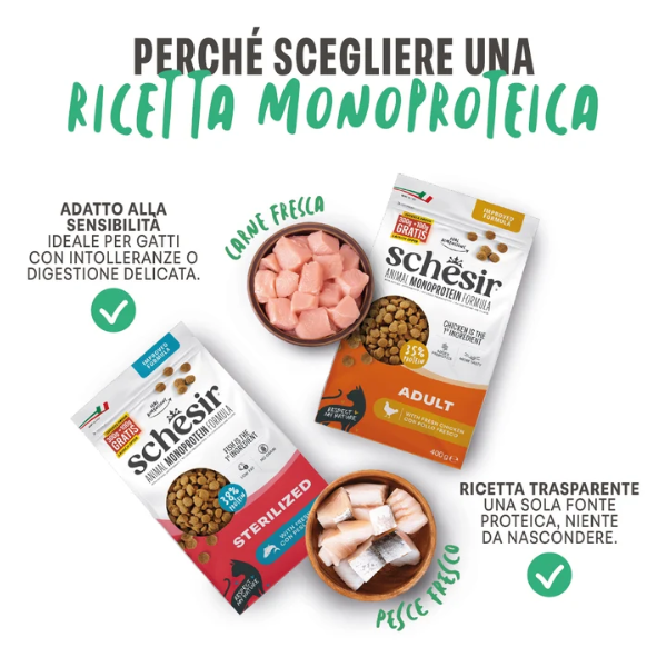 Schesir Animal Monoprotein formula Cat Adult con Pesce fresco