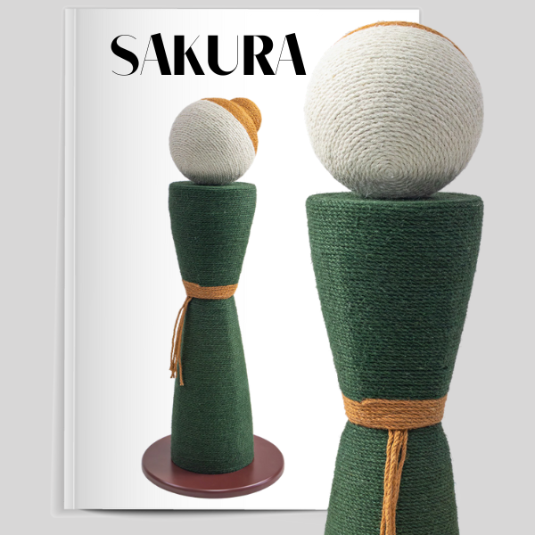 Tiragraffi di design in legno e corda Icons Ferribiella - Sakura