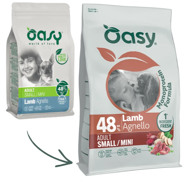 Oasy Monoprotein formula Adult Small/Mini Agnello