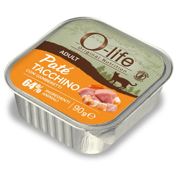 O-life Cat Adult Grain Free Patè +60% ingredienti animali 90 gr