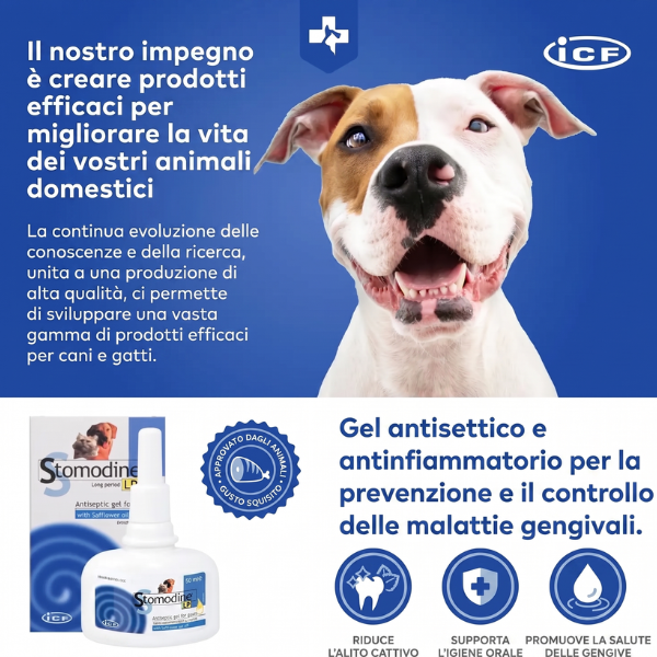 Stomodine LP ICF gel gengivale per l'Igiene orale di cani e gatti