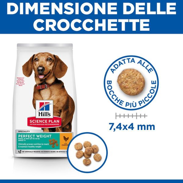 Hill's Science Plan Perfect Weight Small/Mini Adult Alimento per cani con Pollo