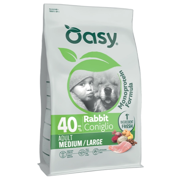 Oasy Monoprotein formula Adult Medium/Large Coniglio