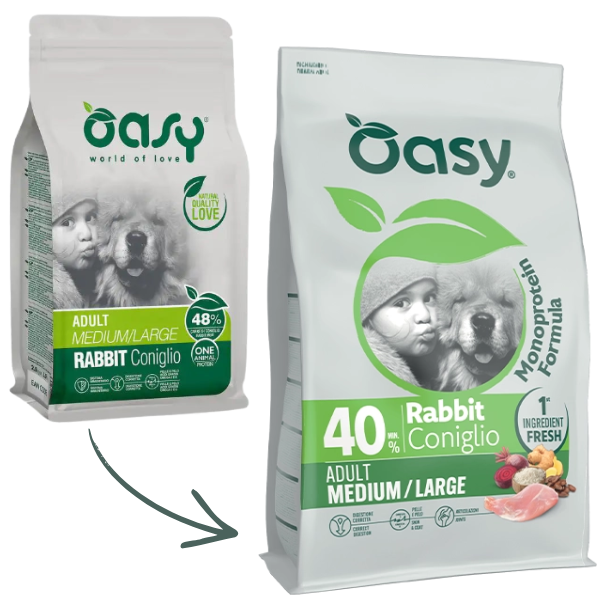 Oasy Monoprotein formula Adult Medium/Large Coniglio