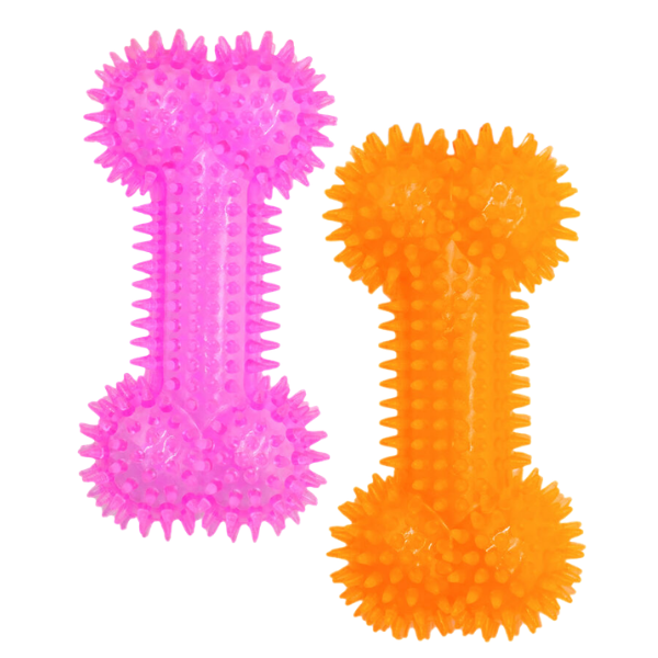PetUp Joy gioco per cani Osso in TPR con squeaker Studs Bone con punte per cuccioli