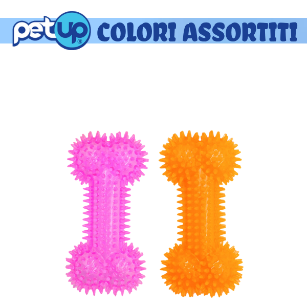 PetUp Joy gioco per cani Osso in TPR con squeaker Studs Bone con punte per cuccioli