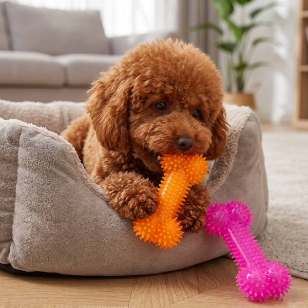 PetUp Joy gioco per cani Osso in TPR con squeaker Studs Bone con punte per cuccioli
