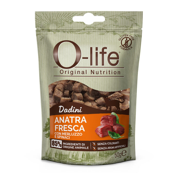 O-life Adult Snack per gatti Dadini Carne fresca 50 gr
