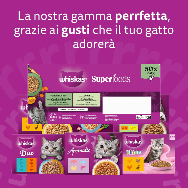 Whiskas Superfoods Mix in gelatina Multipack 50x50 gr