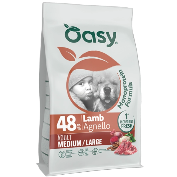 Oasy Monoprotein formula Adult Medium/Large Agnello