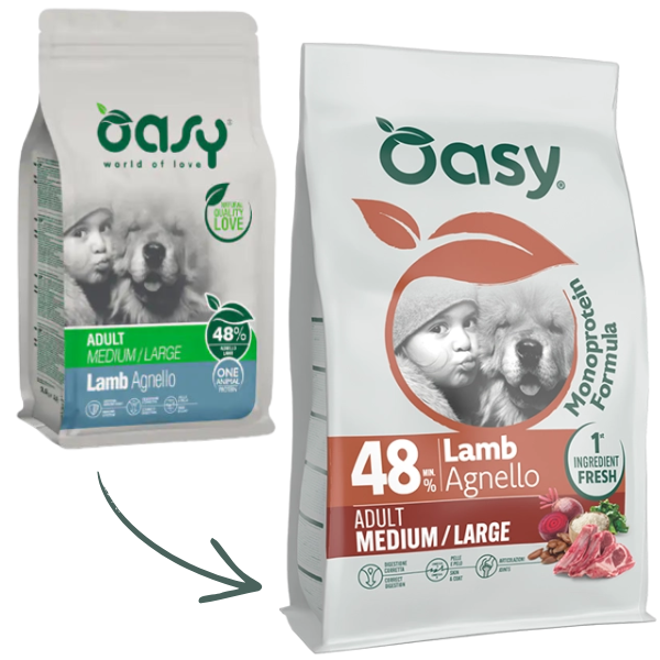 Oasy Monoprotein formula Adult Medium/Large Agnello