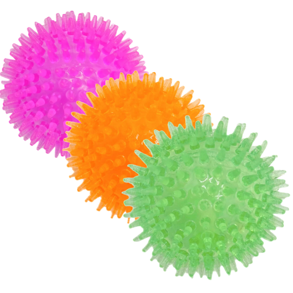 PetUp Joy gioco per cani Palla in TPR con squeaker Spiky con punte per cuccioli