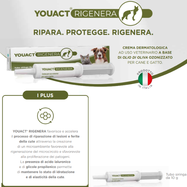 MSD YouAct Rigenera crema dermatologica cicatrizzante per cane e gatto