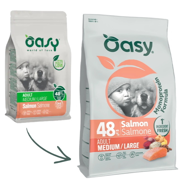 Oasy Monoprotein formula Adult Medium/Large Salmone