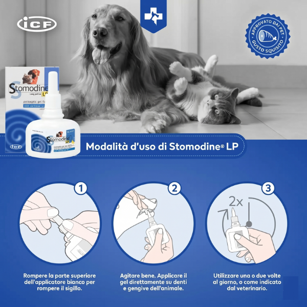 Stomodine LP ICF gel gengivale per l'Igiene orale di cani e gatti