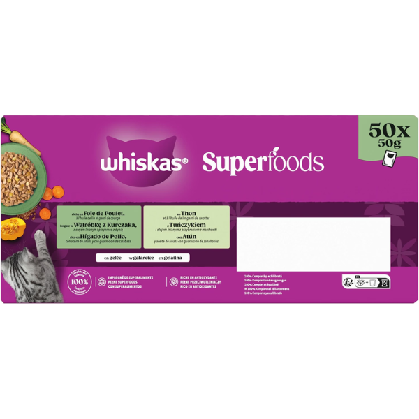Whiskas Superfoods Mix in gelatina Multipack 50x50 gr