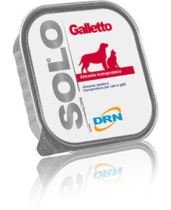 DRN Solo alimento monoproteico cane e gatto 100 gr - Galletto