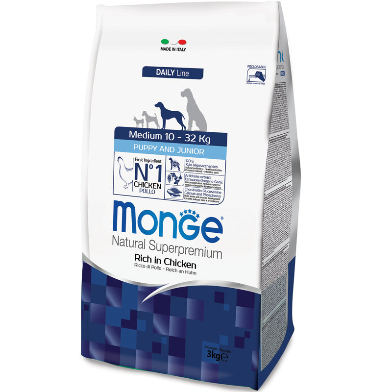 Monge Natural Superpremium Medium Puppy & Junior Ricco di Pollo - 3 kg