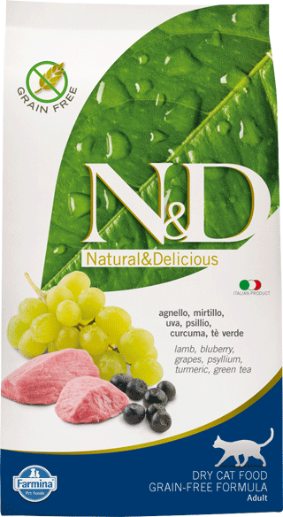 Farmina N&D Prime Feline Grain Free Adult Agnello e Mirtillo - 300 gr