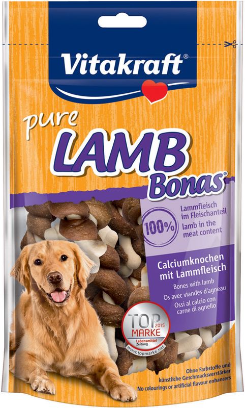 Vitakraft Bonas Snack di Pura Carne 80 gr - Ossi al calcio con Agnello