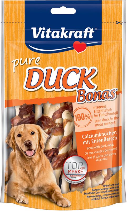 Vitakraft Bonas Snack di Pura Carne 80 gr - Ossi al calcio con Anatra - old