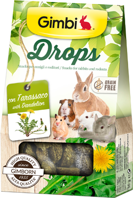 Gimbi Drops Snack per roditori Grain Free 50 gr - Tarassaco 