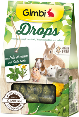 Gimbi Drops Snack per roditori Grain Free 50 gr - Erbe di Campo 