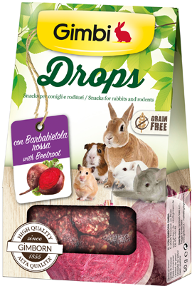 Gimbi Drops Snack per roditori Grain Free 50 gr - Barbabietola Rossa 