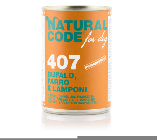 Natural Code Dog Adult 400gr - Bufalo e Farro