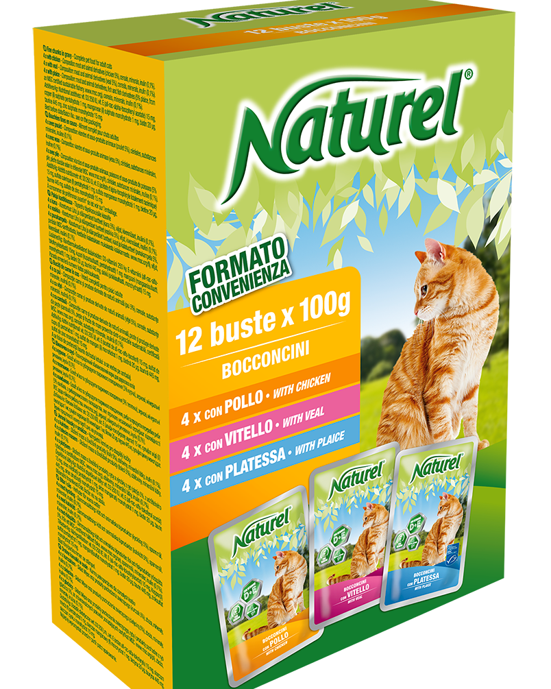 Naturel Multipack Bocconcini in Salsa 100 gr - Pollo, Vitello, Platessa