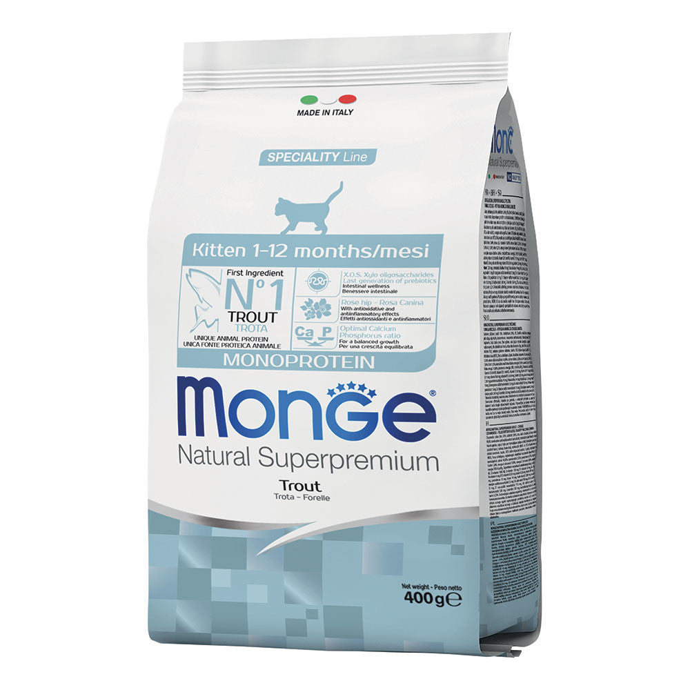 Monge Natural Superpremium Kitten Monoprotein con Trota - 400 gr