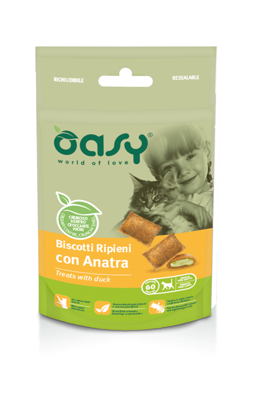 Oasy Dog Biscotti Ripieni 80 gr - Anatra