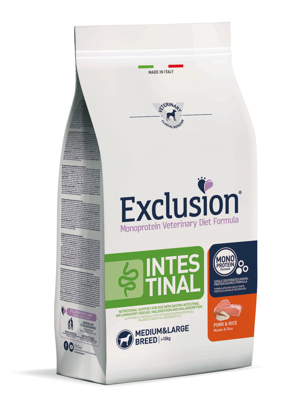 Exclusion Diet Intestinal Medium/Large Breed Maiale e Riso - 12 kg