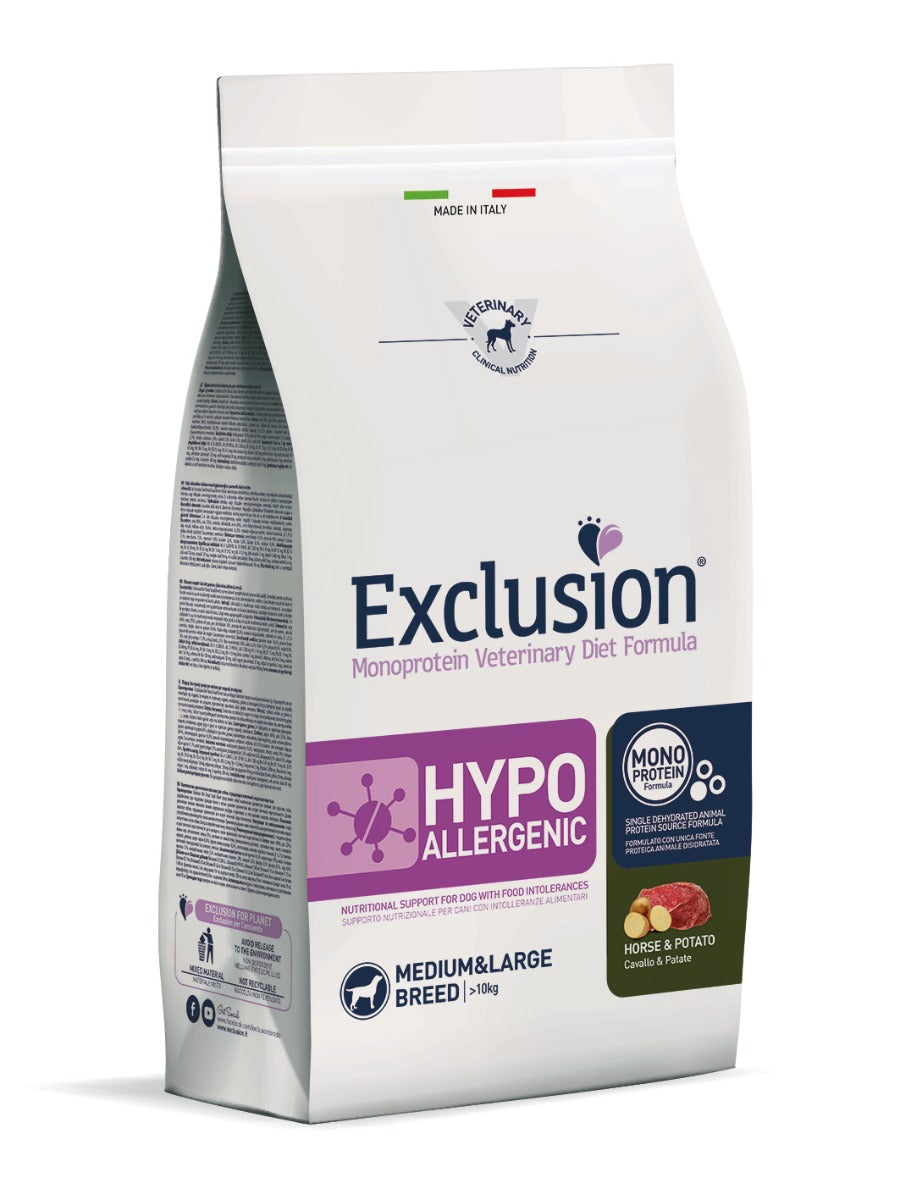 Exclusion Diet Hypoallergenic Medium/Large Breed Cavallo e Patate - 12 kg