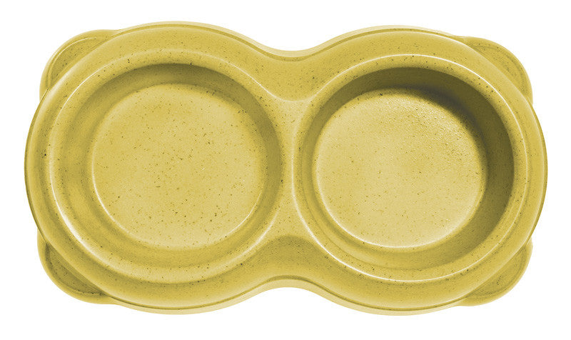 Ciotola Doppia Bamboo Record - Medium - 2 x 250 ml Base Doppia Gialla