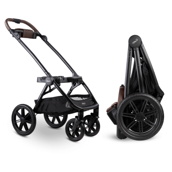 Telaio per passeggino Roscoe Trek compatibile con seggiolini Tavo - Nero con dettagli cioccolato