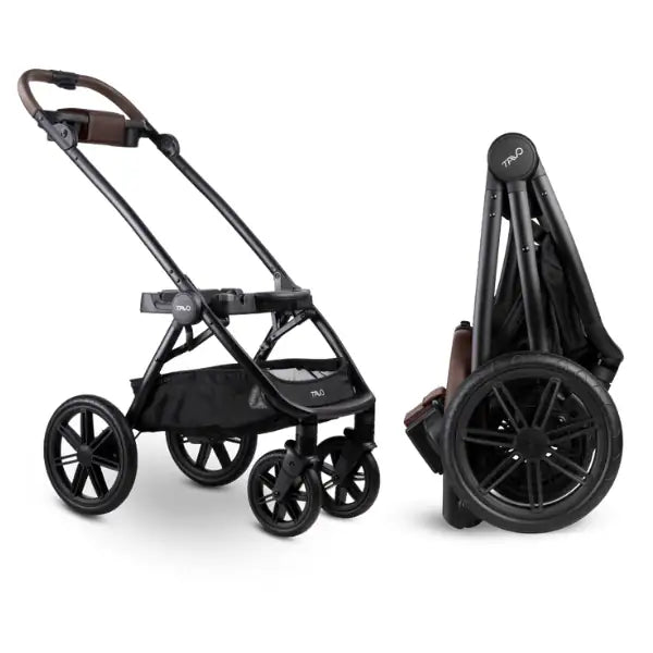 Telaio per passeggino Roscoe Trek compatibile con seggiolini Tavo - Nero con dettagli cioccolato